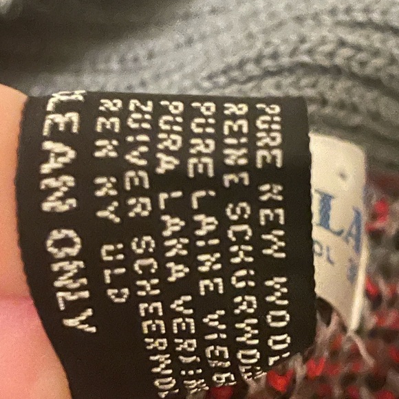 Vintage Camela 100% Wool Open Front Abstract Design Cardigan Sweater Siz… - Picture 2 of 13